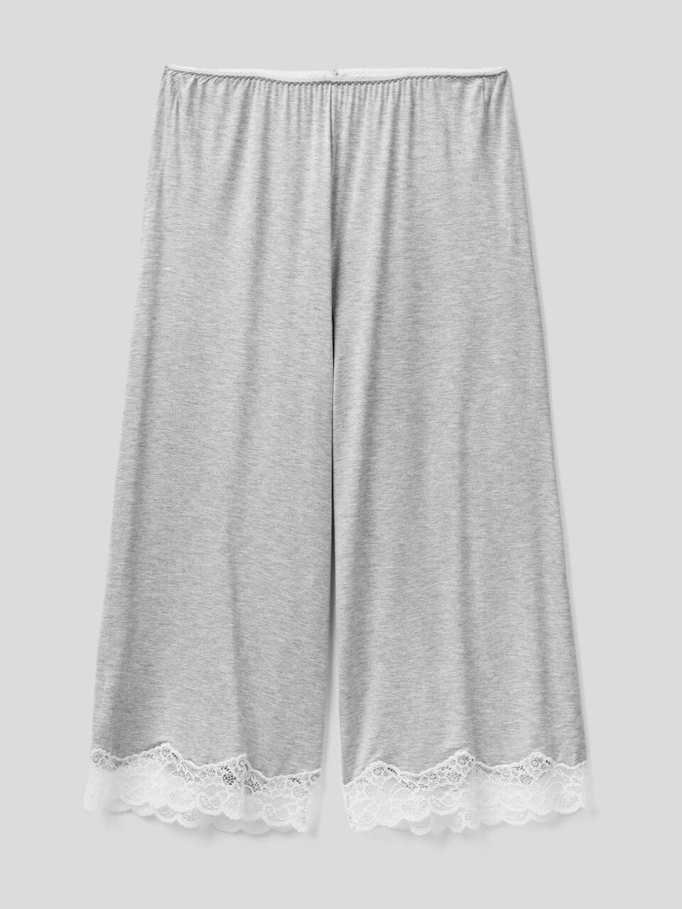 Cropped trousers with lace details image number 1