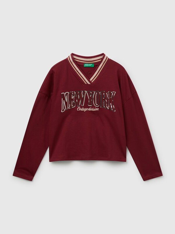 T-shirt with sequin embroidery Junior Girl