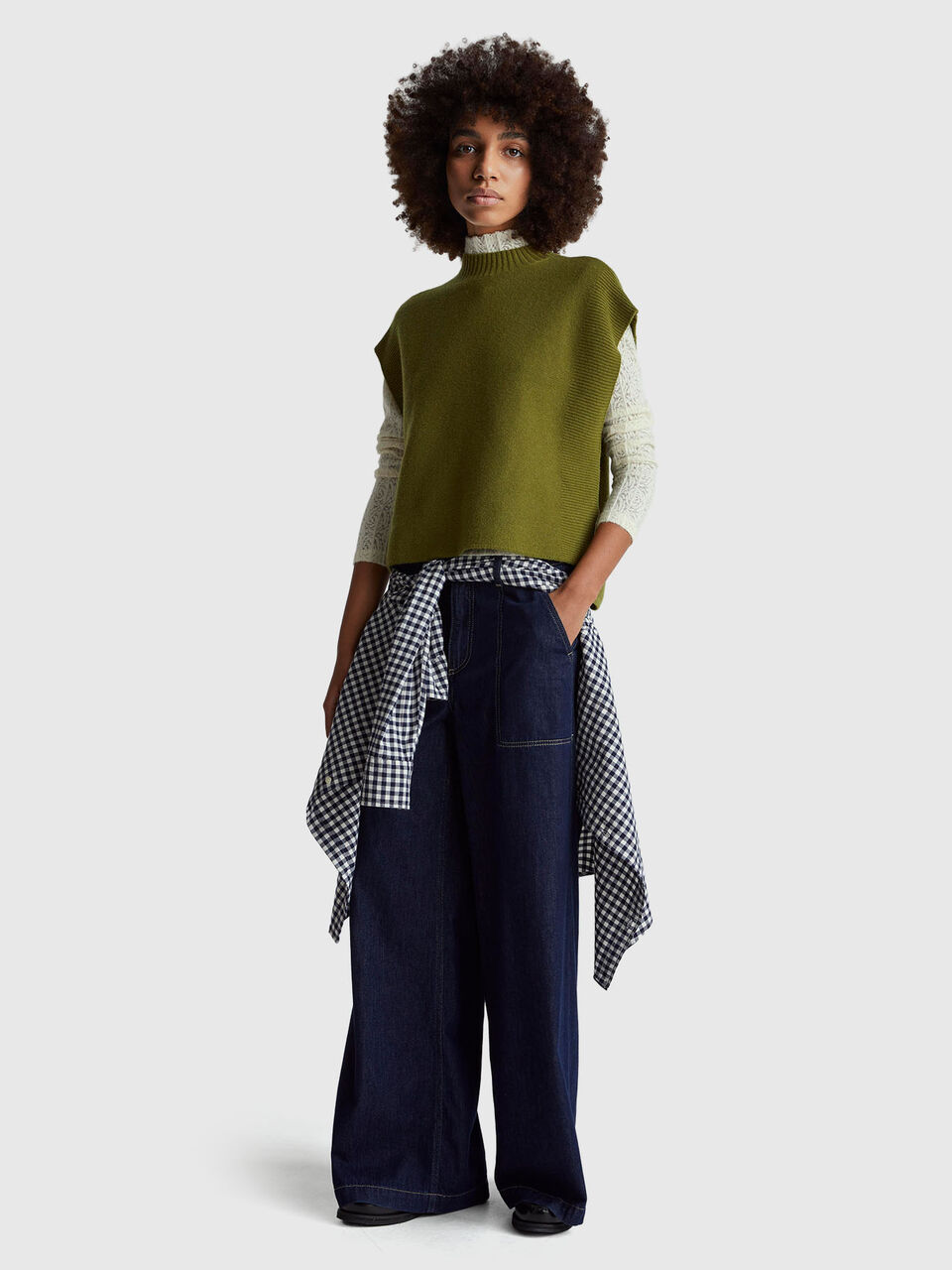 SLEEVELESS SWEATER Women image number null