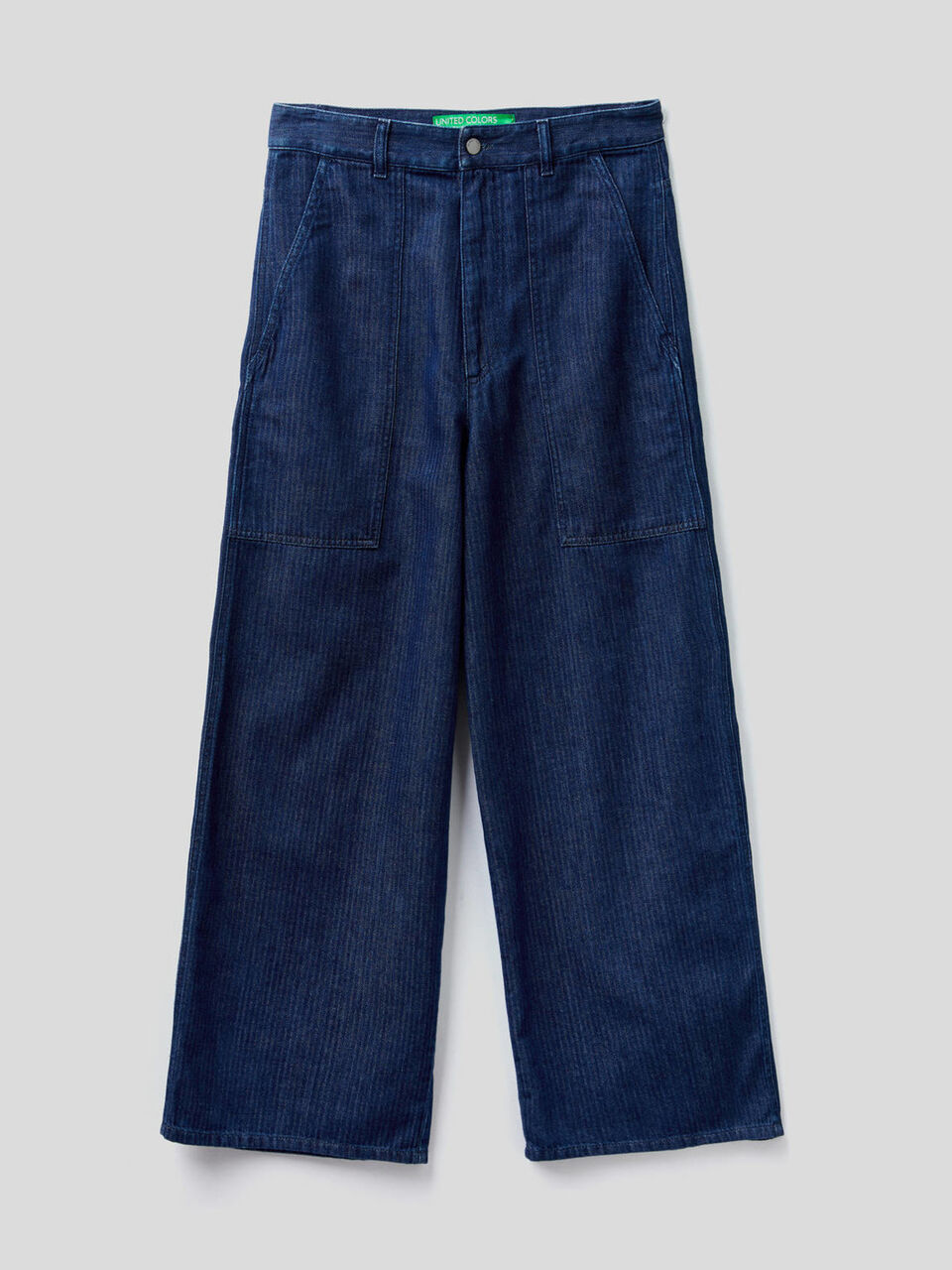 Loose fit herringbone jean trousers image number 1