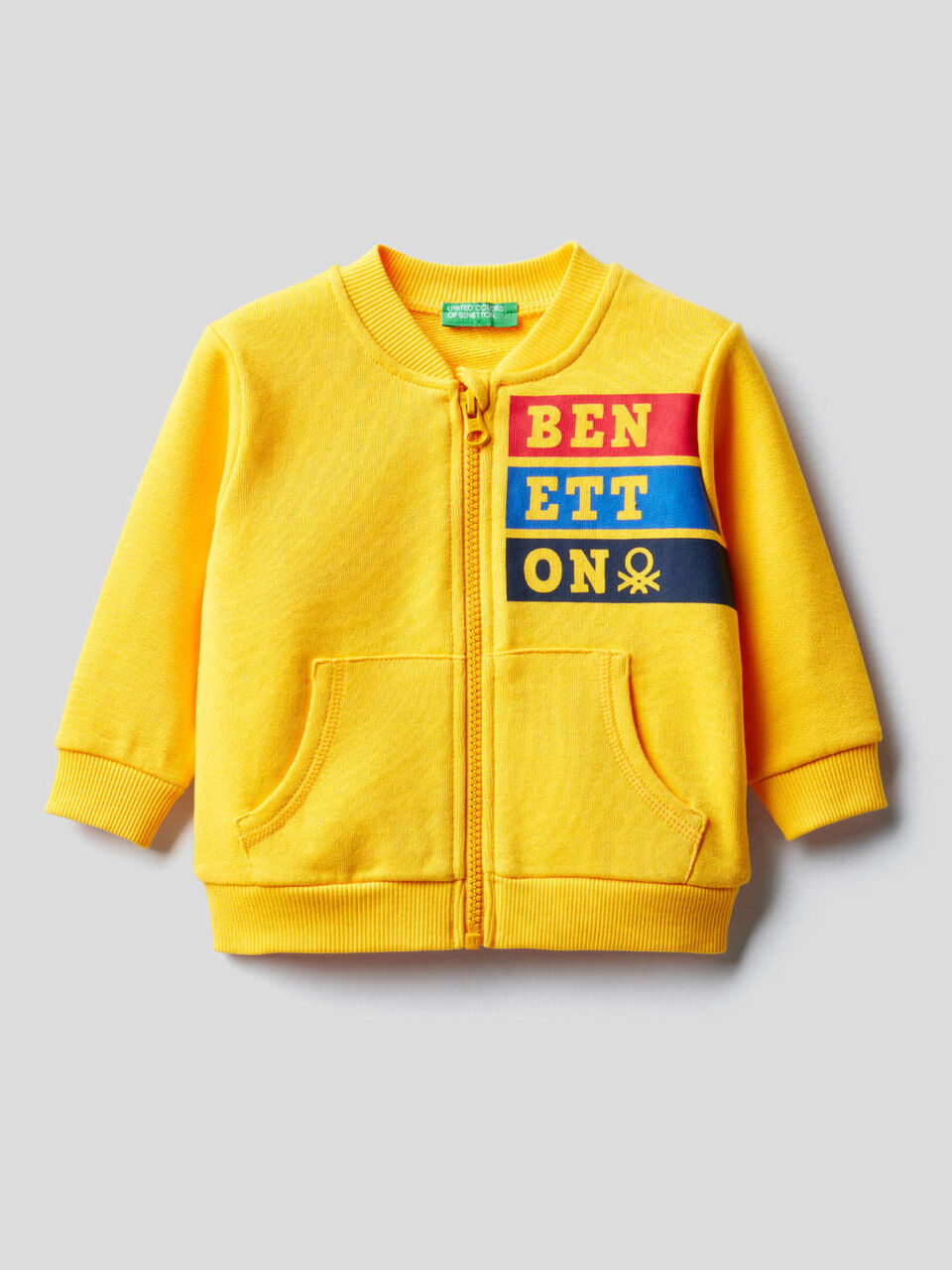 Sweatshirt with zip in organic cotton image number 1