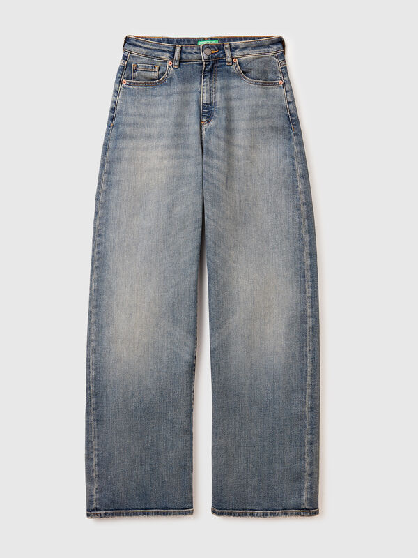 Wide fit jeans in stretch cotton Women