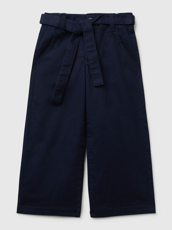 Wide fit trousers with sash Junior Girl