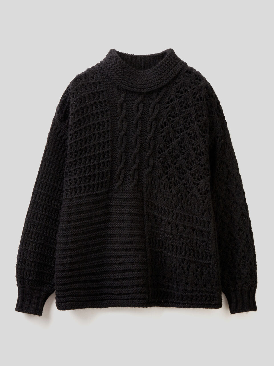 Knit sweater with high neck image number 1