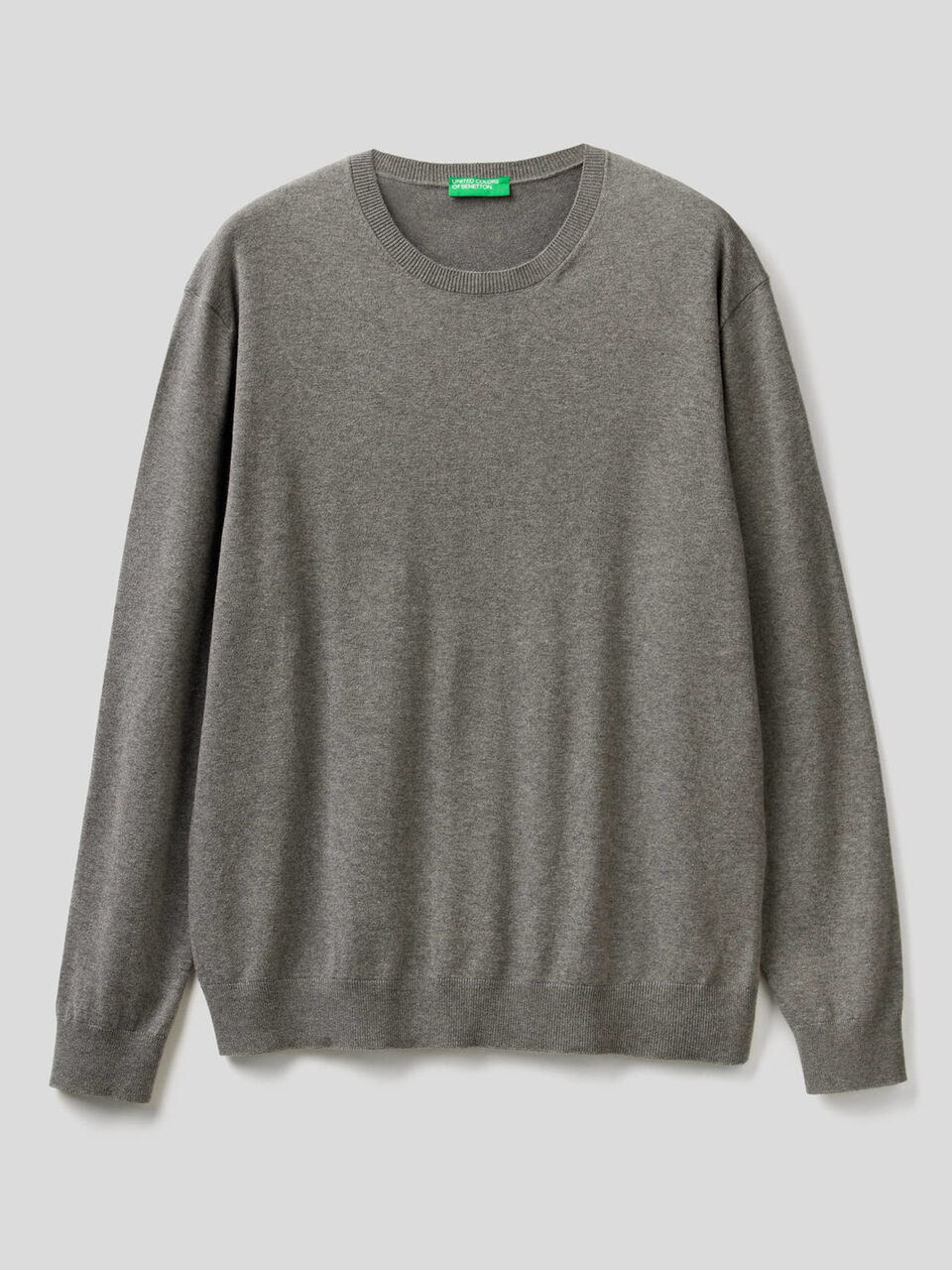 Crew neck sweater in cotton blend image number 1