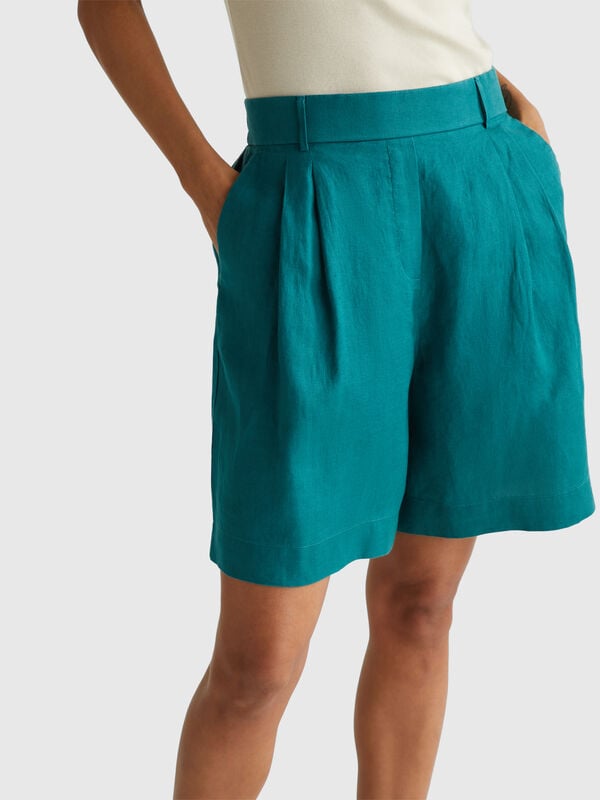 100% linen bermudas Women