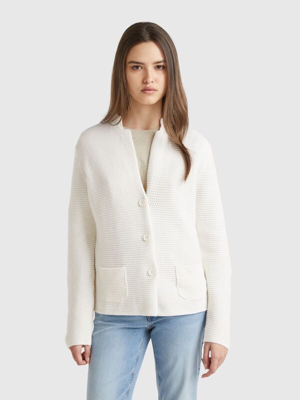 100% cotton knit jacket Women