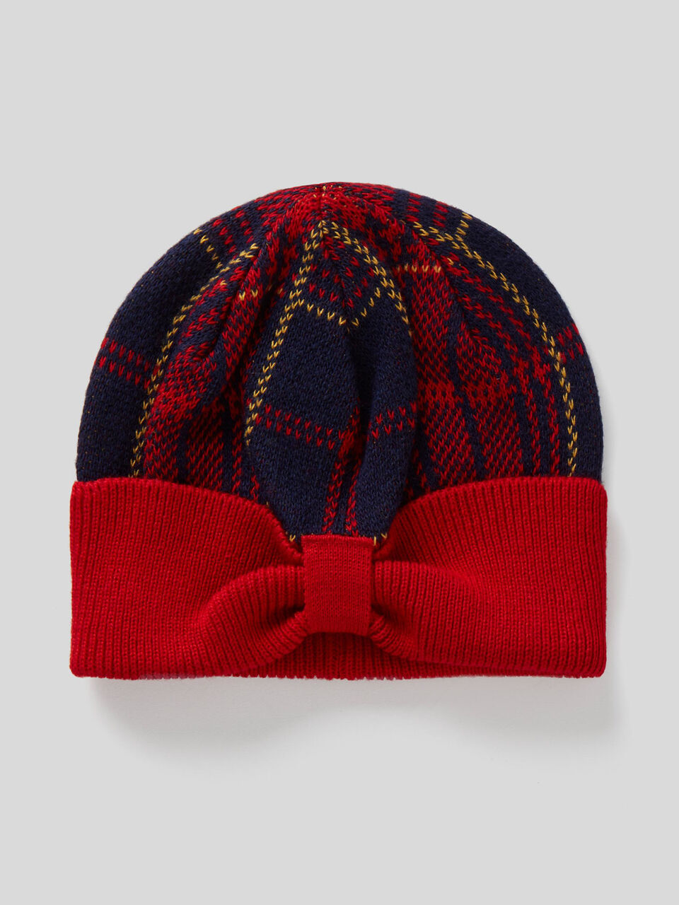 Check hat with bow image number 1