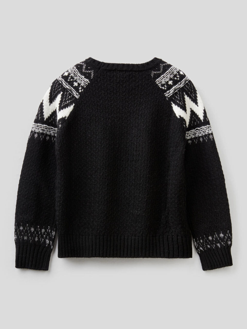 Jacquard sweater with stone applique image number 2