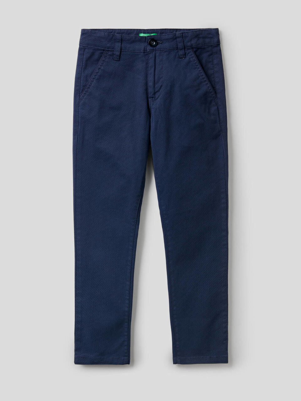 Trousers in printed stretch cotton image number 1