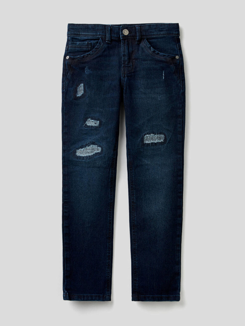 Worn look slim fit jeans image number 1