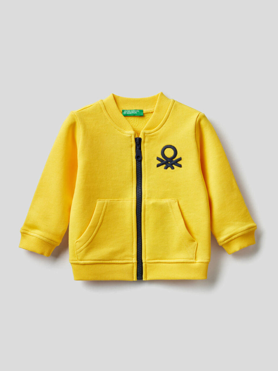 100% cotton sweatshirt with zipper image number 1