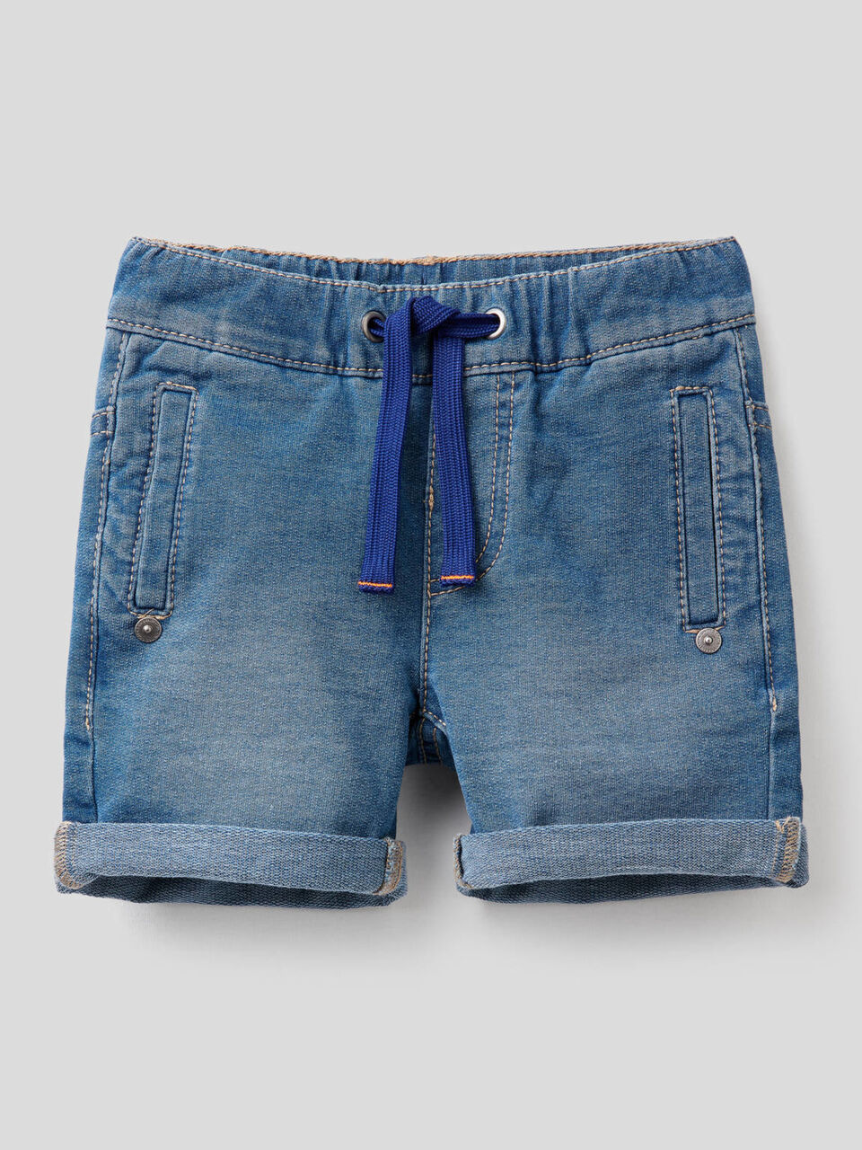 Denim-look sweat bermudas image number 1