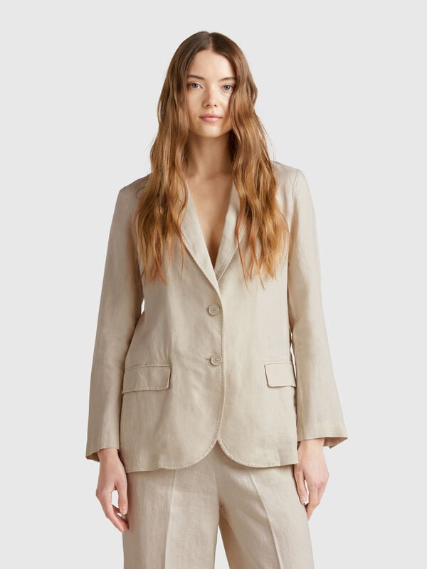 Blazer in pure linen Women