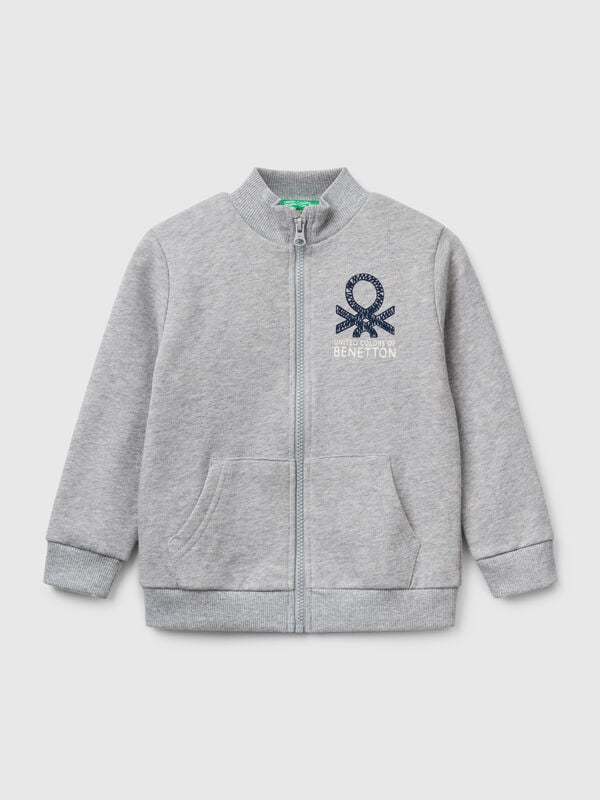 Sweatshirt in cotton with zip Junior Boy