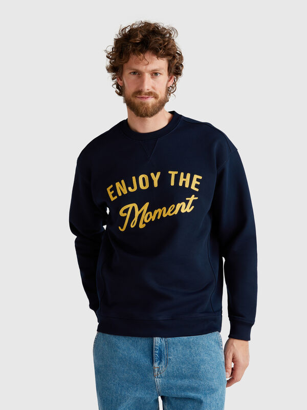 100% cotton sweatshirt with embroidery Men