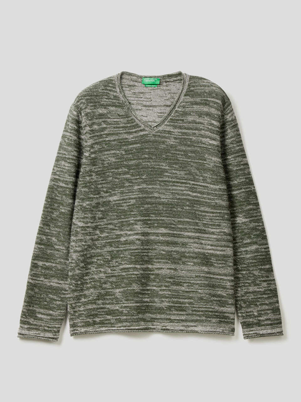 Mélange look sweater with V-neck image number 1