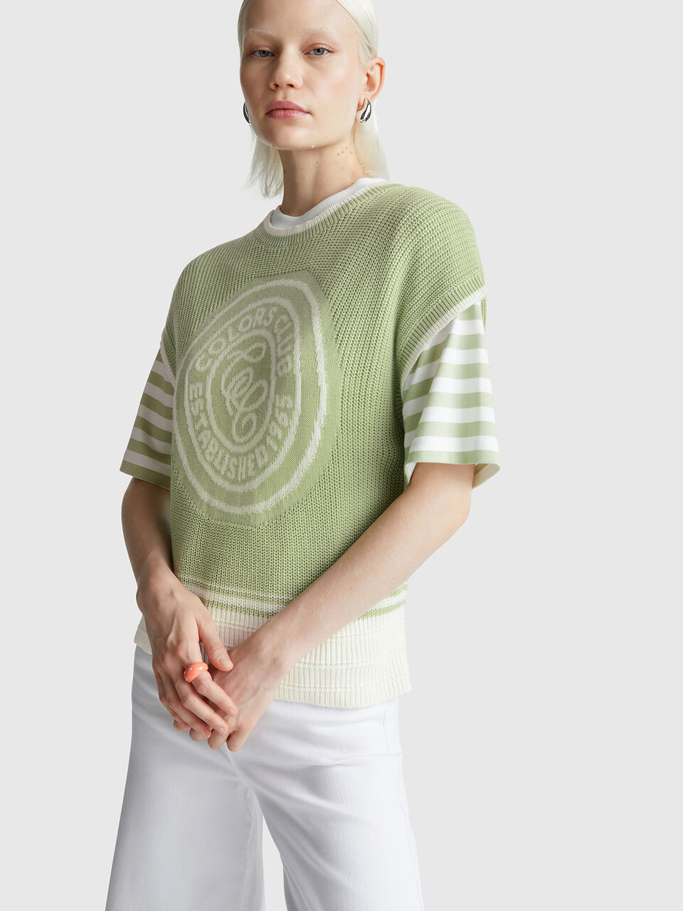 SLEEVELESS SWEATER Women image number null