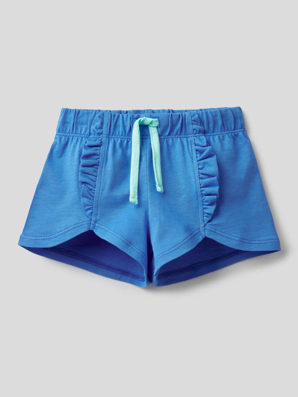 100% cotton shorts with rouches image number 1