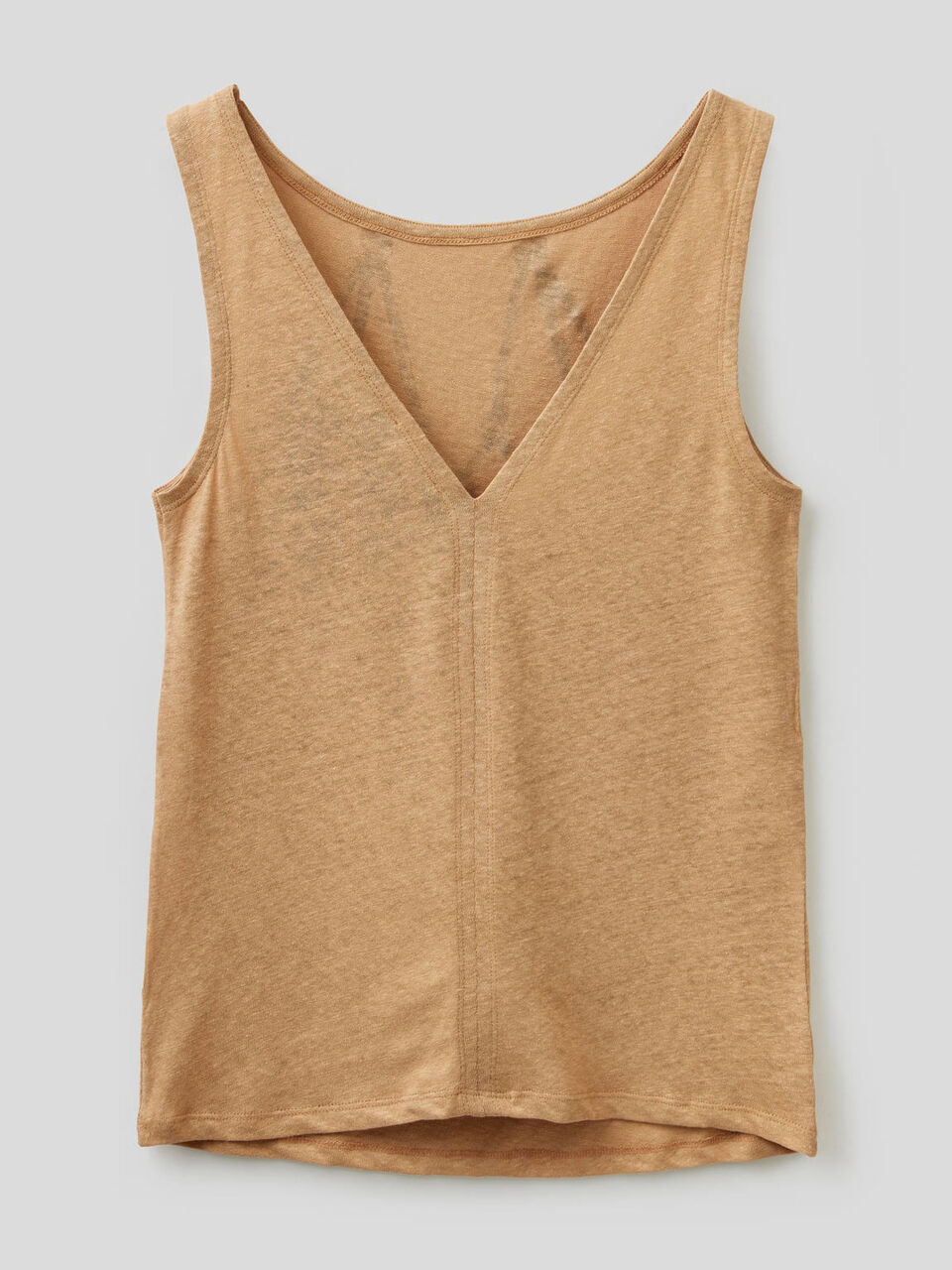 Printed tank top in cotton linen blend image number 2