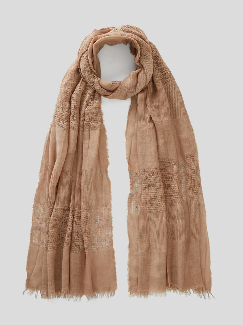 Tone-on-tone striped scarf image number 1