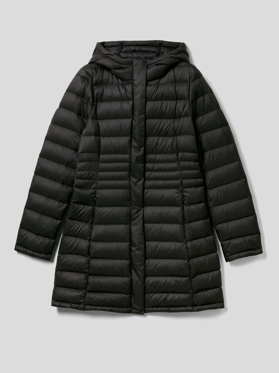 Waisted puffer jacket with hood image number 1