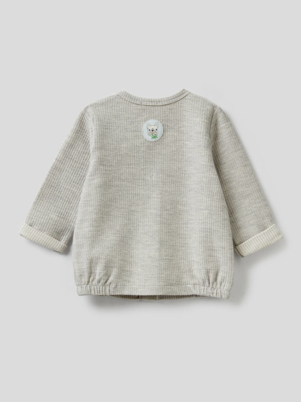 Cardigan in stretch ribbed fabric image number 2