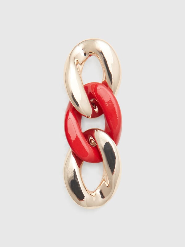 Gold and brick chain drop earrings Women