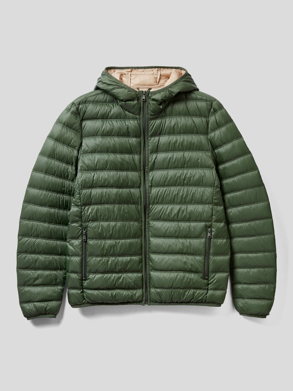 Slim fit padded jacket with hood image number 1