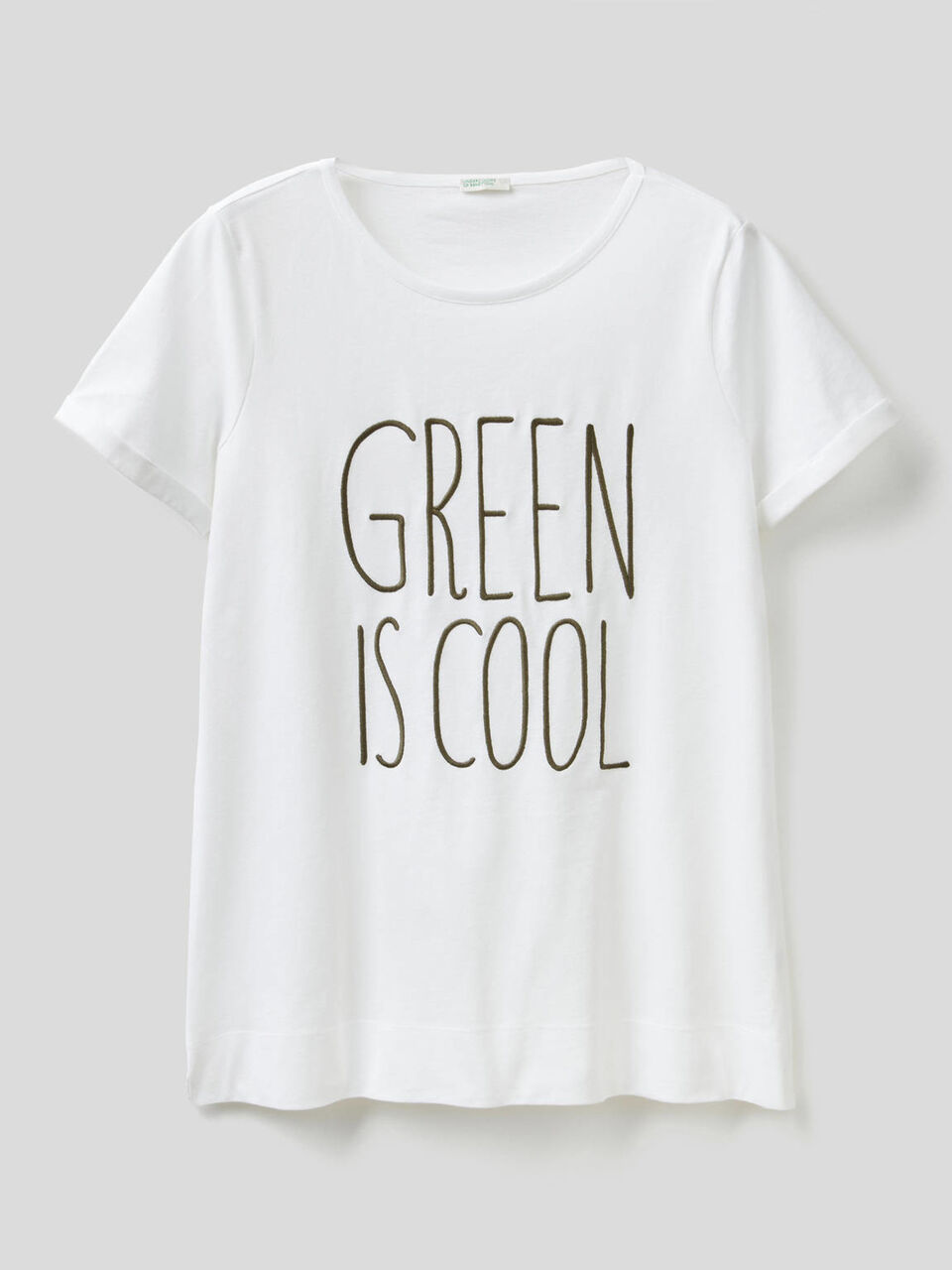 Embroidered t-shirt in pure cotton image number 1