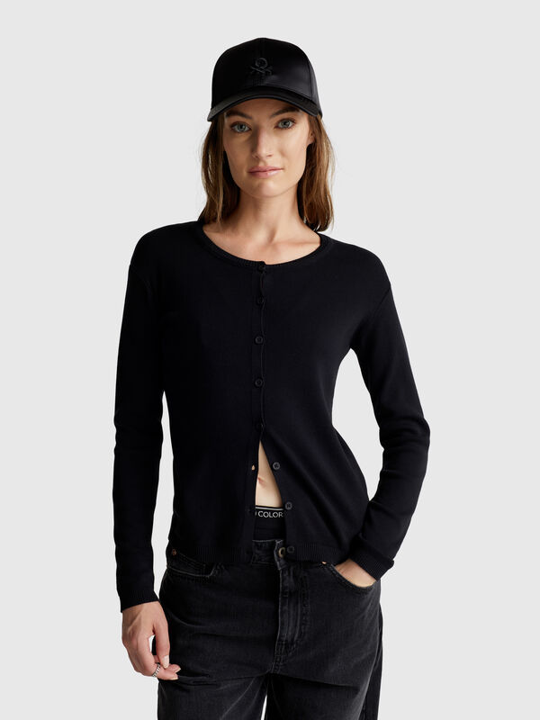 Black 100% cotton cardigan Women