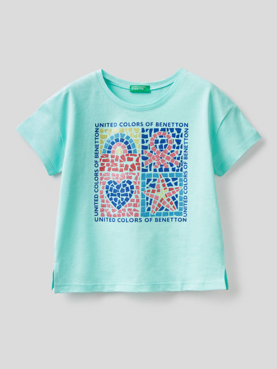 T-shirt with glitter print image number 1