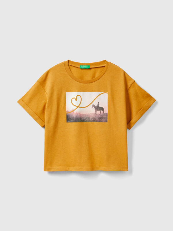 T-shirt with photographic horse print Junior Girl