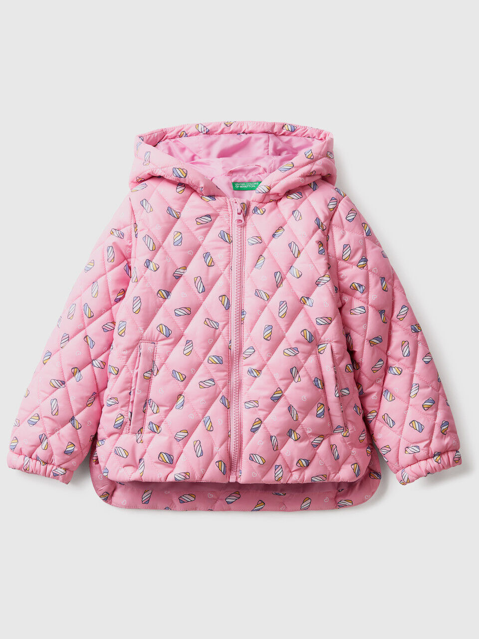 Patterned jacket with hood