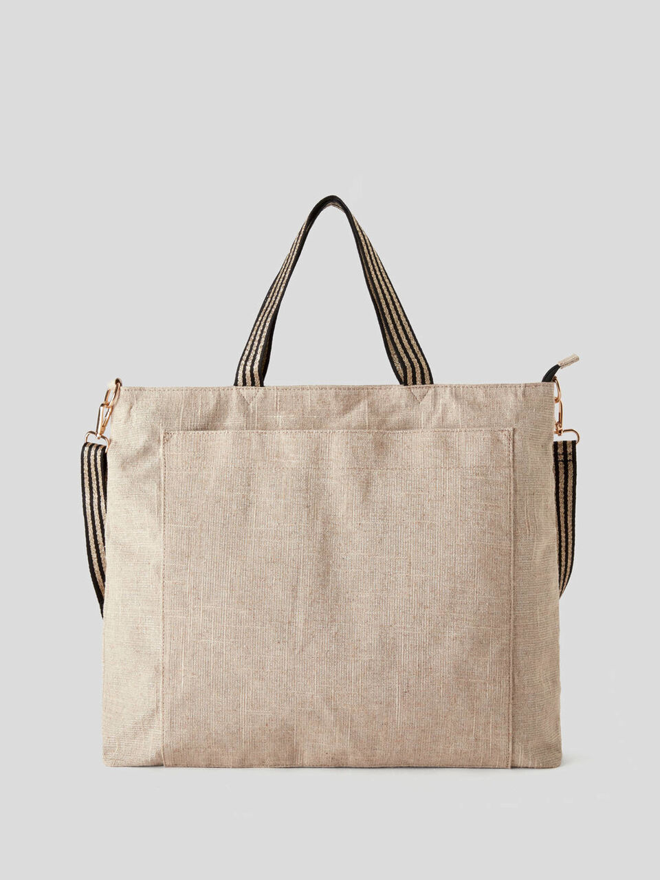 Beach bag in lurex look linen blend image number 1