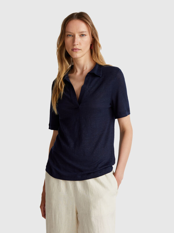 Polo in pure linen Women