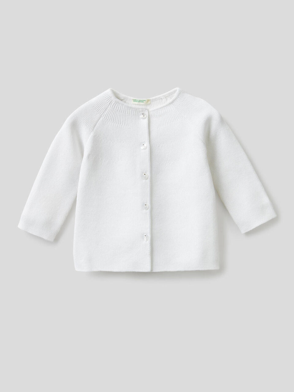 Pure cotton crew neck cardigan image number 1