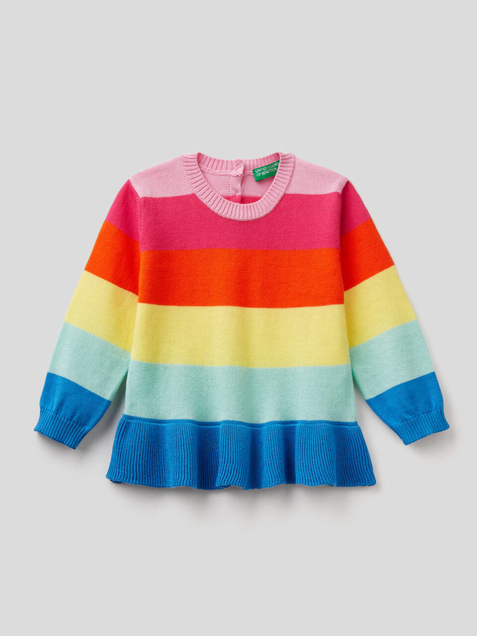 Striped top with frill image number 1