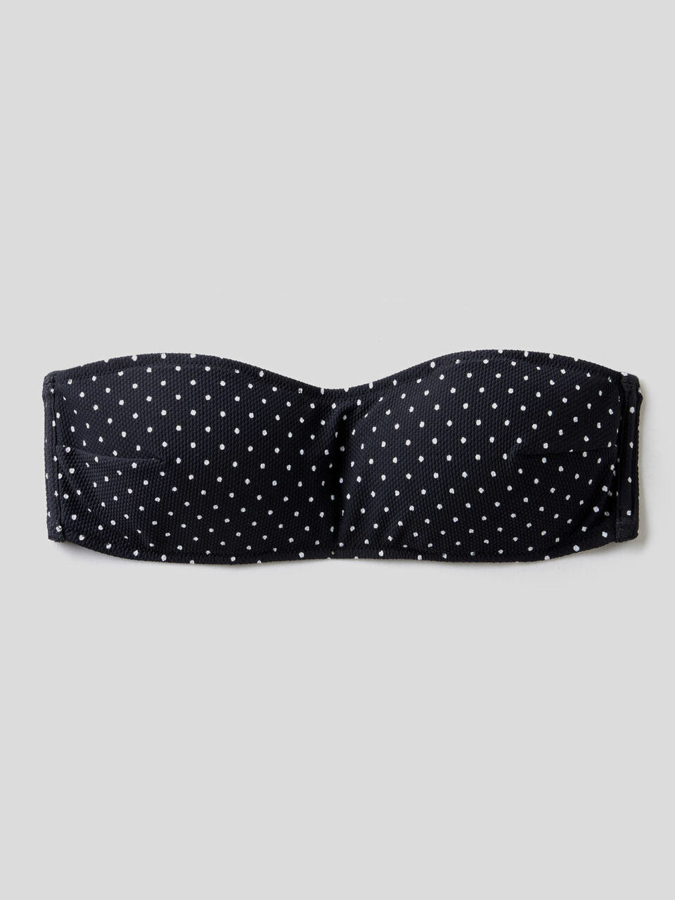 Padded bandeau bikini top with micro polka dots image number 1