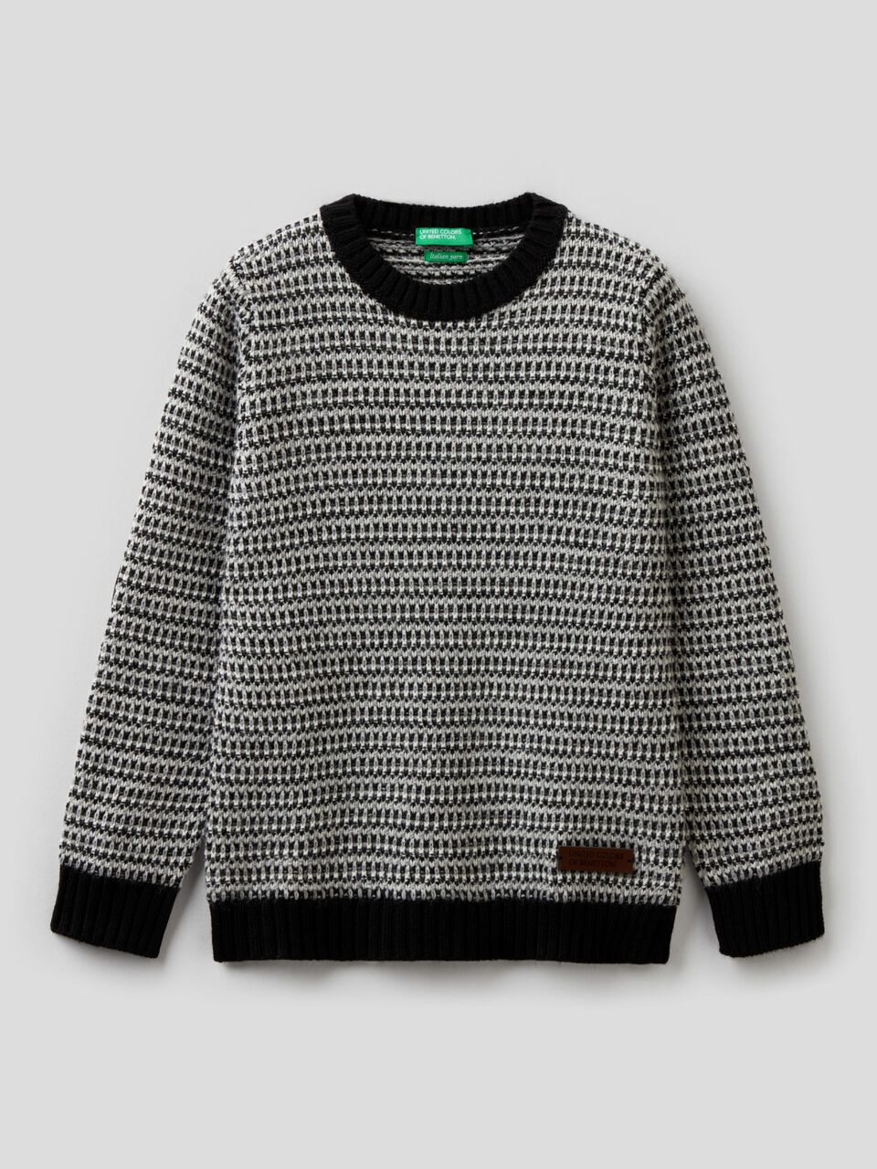 Knit sweater with patches image number 1