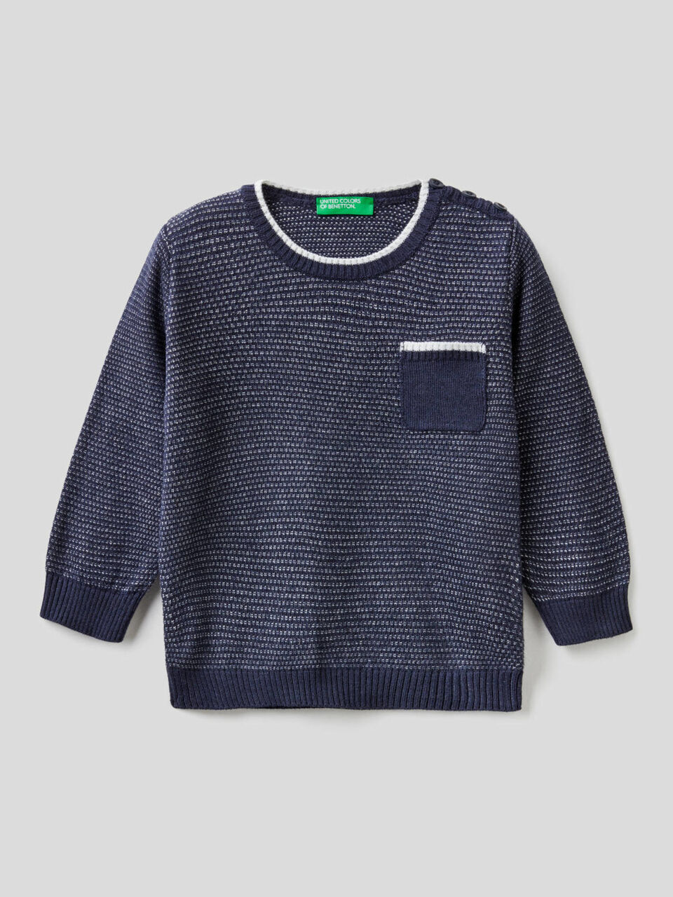 Textured sweater in wool blend image number 1