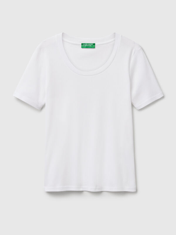 Short sleeve t-shirt in long fiber cotton Women