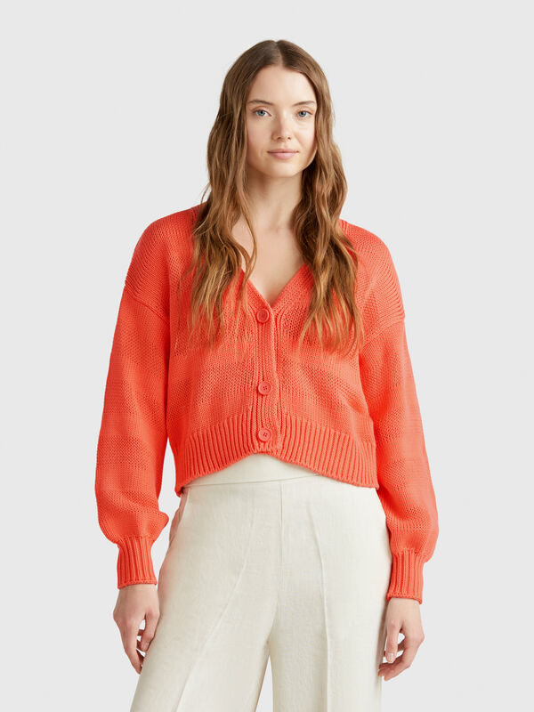 100% cotton knit cardigan Women