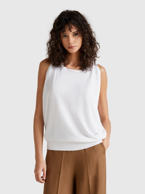 Reversible linen blend sweater Women