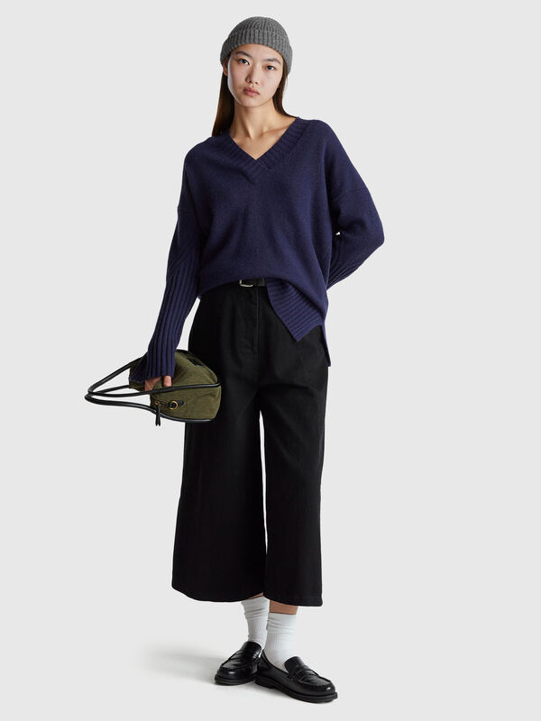 Oversized sweater in wool blend Women