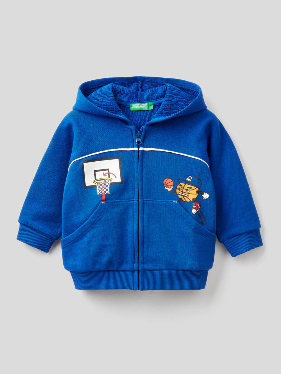 Zip-up hoodie in cotton image number 1