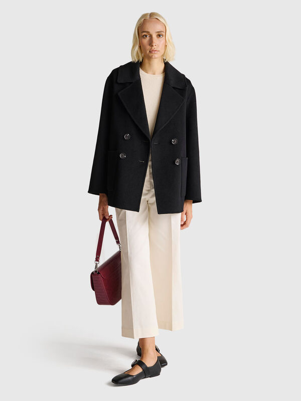 Double-breasted coat in wool blend Women