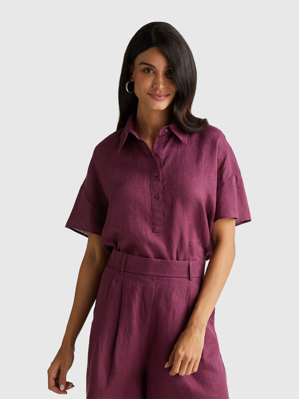 Blouse in pure linen Women