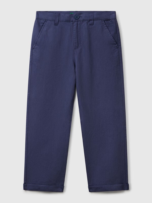 Relaxed fit trousers in linen blend Junior Boy