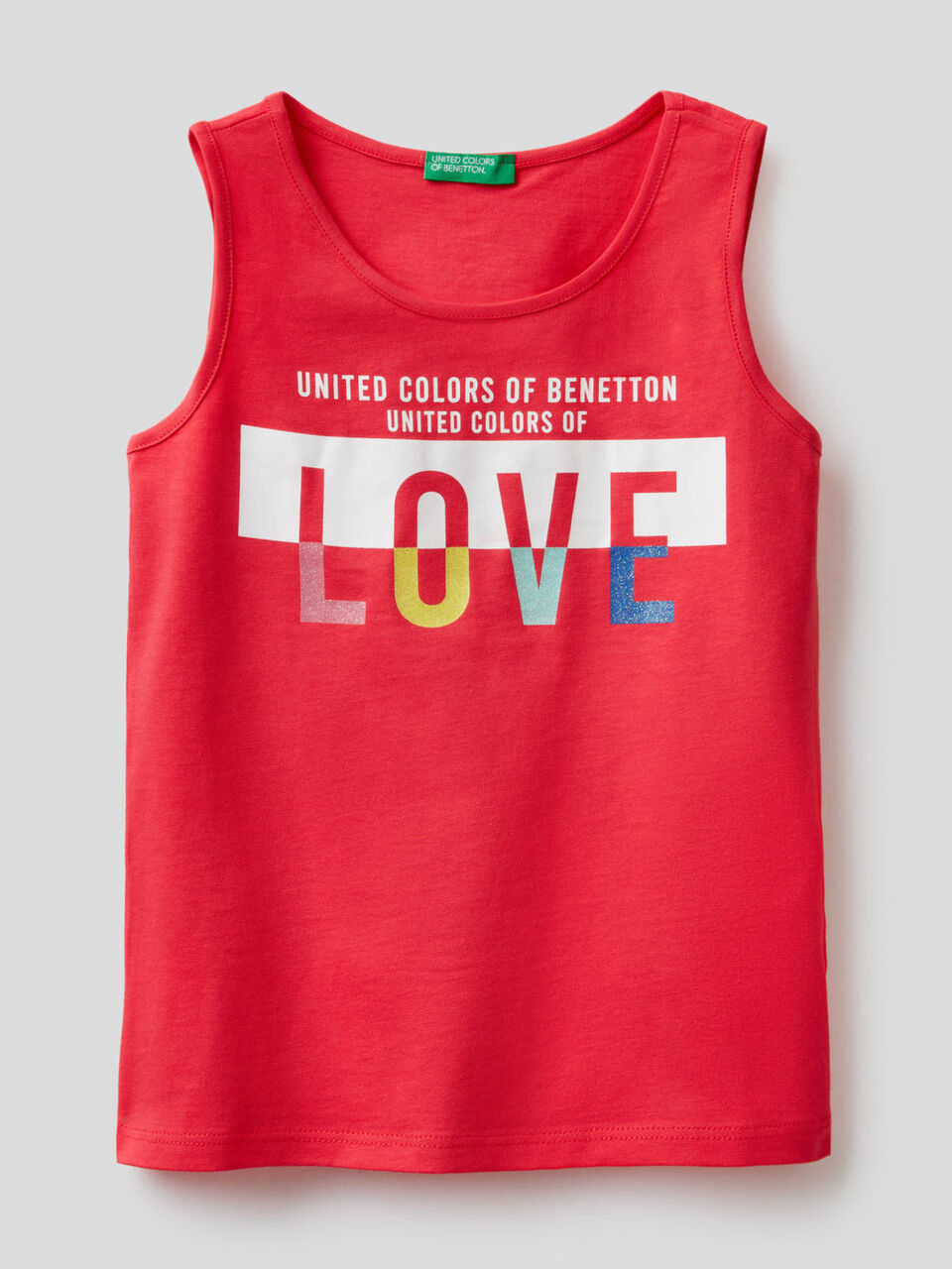 Tank top with glitter print image number 1